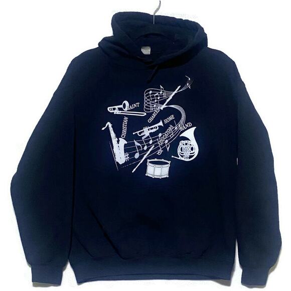 I'm With the Band Hoodie Sweatshirt Black Women's Medium by Gildan - Picture 2 of 9